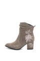 Jana Shoes Botine de piele intoarsa cu broderie florala Femei