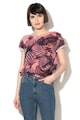 G-Star RAW Yiva organikus pamut absztrakt mintás póló oldalhasítékkal női