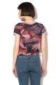 G-Star RAW Tricou din bumbac organic, cu imprimeu abstract si slit lateral Yiva Femei