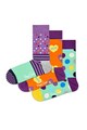 Happy Socks Set de sosete scurte unisex cu diverse imprimeuri - 3 perechi Femei
