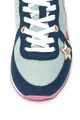 Pepe Jeans London Pantofi sport din piele ecologica si material textil, cu aplicatii Sydney Fete