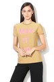 Max&Co Damiere fényes póló szöveges mintával női