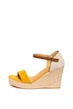 s.Oliver Sandale tip espadrile wedge de piele intoarsa ecologica si material textil Femei