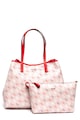 GUESS Set de geanta shopper si geanta de mana de piele ecologica, cu model monograma Vikky Femei