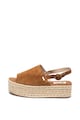 MTNG Sandale flatform tip espadrile, de piele intoarsa Femei