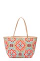 DESIGUAL Geanta shopper de piele ecologica, cu broderie cu model arabesque Femei