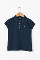 United Colors of Benetton Tricou polo din pique, cu aplicatie logo Fete