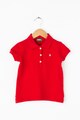 United Colors of Benetton Tricou polo din pique, cu aplicatie logo Fete