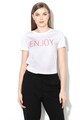 Only Tricou cu broderie text Elia Femei