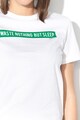 Only Tricou din bumbac organic cu imprimeu text Sense Femei