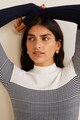 Mango Nuan szűk fazonú pulóverruha colorblock dizájnnal női