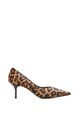 VIOLETA BY MANGO Pantofi de piele cu par scurt, cu animal print Fitoi Femei