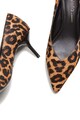 VIOLETA BY MANGO Pantofi de piele cu par scurt, cu animal print Fitoi Femei