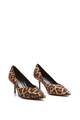 VIOLETA BY MANGO Pantofi de piele cu par scurt, cu animal print Fitoi Femei