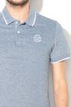 BLEND Памучна тениска Nate с яка и бродирано лого Мъже