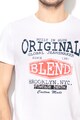 BLEND Logómintás regular fit póló férfi