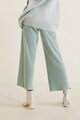 Mango Pantaloni din tricot cu striatii Aqua Femei