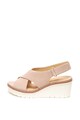 Clarks Sandale wedge de piele nabuc Palm Candid Femei