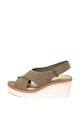 Clarks Sandale wedge de piele nabuc Palm Candid Femei