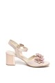 Jana Shoes Sandale de piele decorate cu perle sintetice si flori Femei