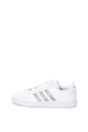 adidas Performance Pantofi sport de piele peliculizata Grand Court alb Femei