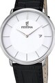 Festina Ceas round cu o curea de piele Barbati