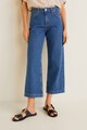 Mango Pantaloni culotte relaxed fit de denim Femei