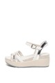 Lumberjack Sandale wedge de piele si piele ecologica Blanche Femei