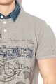 DESIGUAL Tricou polo din pique cu aplicatie logo Alcide Barbati