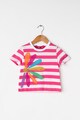 Agatha Ruiz de la Prada Tricou in dungi cu flori brodate cu aspect stralucitor Fete