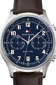 Tommy Hilfiger Chrono karóra bőrszíjjal férfi