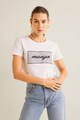 Mango Tricou cu broderie logo Femei