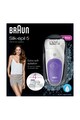 Braun Epilator  Silk-épil 5541 Wet&Dry, 28 pensete, Acumulator, Sistem de masaj, 4 accesorii, Mov/Alb Femei