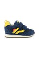 Kickers kids Pantofi sport de piele intoarsa si material textil, cu velcro Baieti