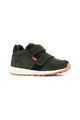 Kickers kids Pantofi sport de piele intoarsa cu velcro si insertii de plasa Fete