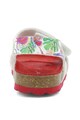 Kickers kids Sandale de piele ecologica, cu model tropical Fete