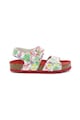 Kickers kids Sandale de piele ecologica, cu model tropical Fete