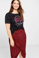 VIOLETA BY MANGO Tricou cu imprimeu text Rock Femei