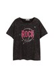 VIOLETA BY MANGO Tricou cu imprimeu text Rock Femei