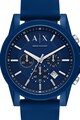 ARMANI EXCHANGE Outer Banks chrono karóra szilikonszíjjal férfi