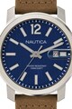 Nautica Ceas quartz cu o curea de piele intoarsa Barbati