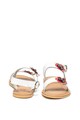 Love Moschino Sandale slingback de piele, cu aplicatii florale Femei