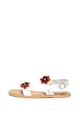 Love Moschino Sandale slingback de piele, cu aplicatii florale Femei