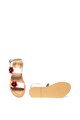Love Moschino Sandale slingback de piele, cu aplicatii florale Femei