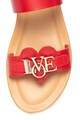 Love Moschino Кожени сандали със сърцевидна апликация Жени