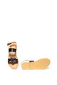 Love Moschino Sandale slingback de piele, cu aplicatie logo Femei
