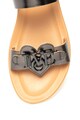 Love Moschino Sandale slingback de piele, cu aplicatie logo Femei