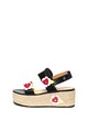 Love Moschino Sandale slingback tip espadrile cu aplicatii florale Femei