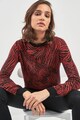NEXT Zebramintás pulóver kontrasztos nyakrésszel női