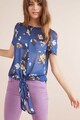 NEXT Tricou cu imprimeu floral si nod pe partea din fata Femei